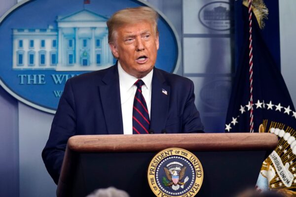 Trump media briefing White House Israel Doha strike