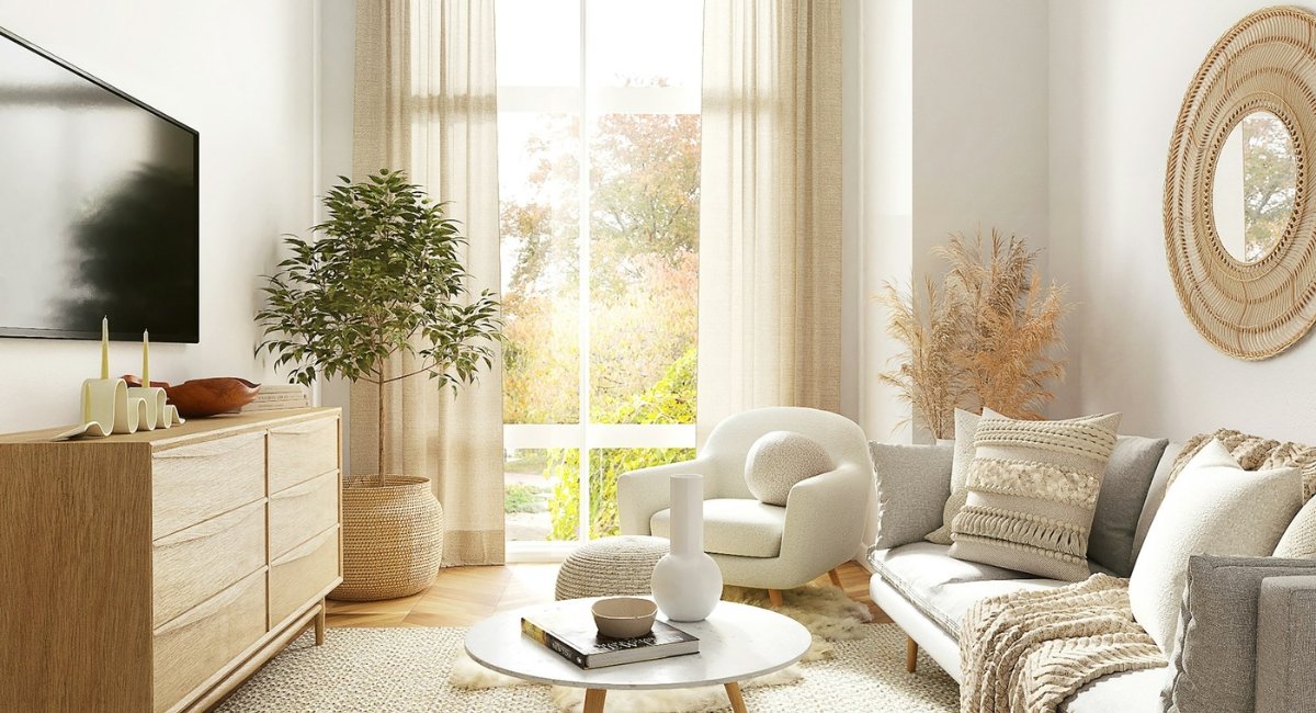 Soft Beige for a Cozy Living Room Design